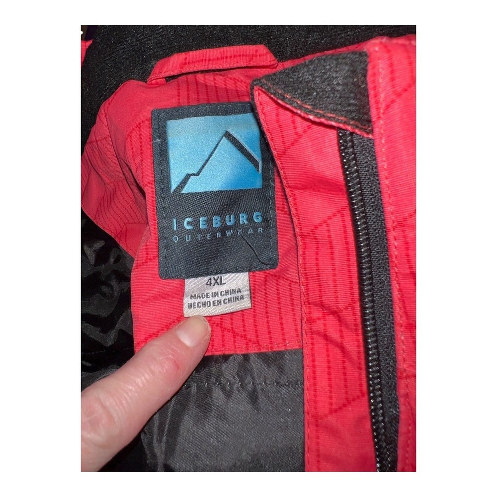 Iceberg Outerwear 4XL Women's Ski Snowboard Winter Jacket Hooded Red Chevron - Picture 5 of 7
